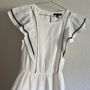 Dainty flutter sleeve white Banana Republic Midi dress